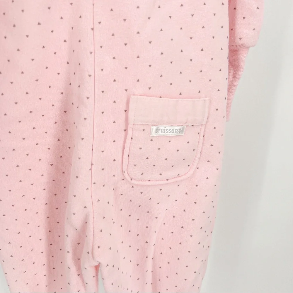 Vintage Croissant baby pink pajamas